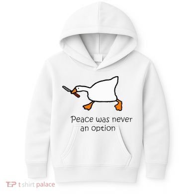 Murder Duck Peace Was Never An Option Duck With Knife Kids Hoodie