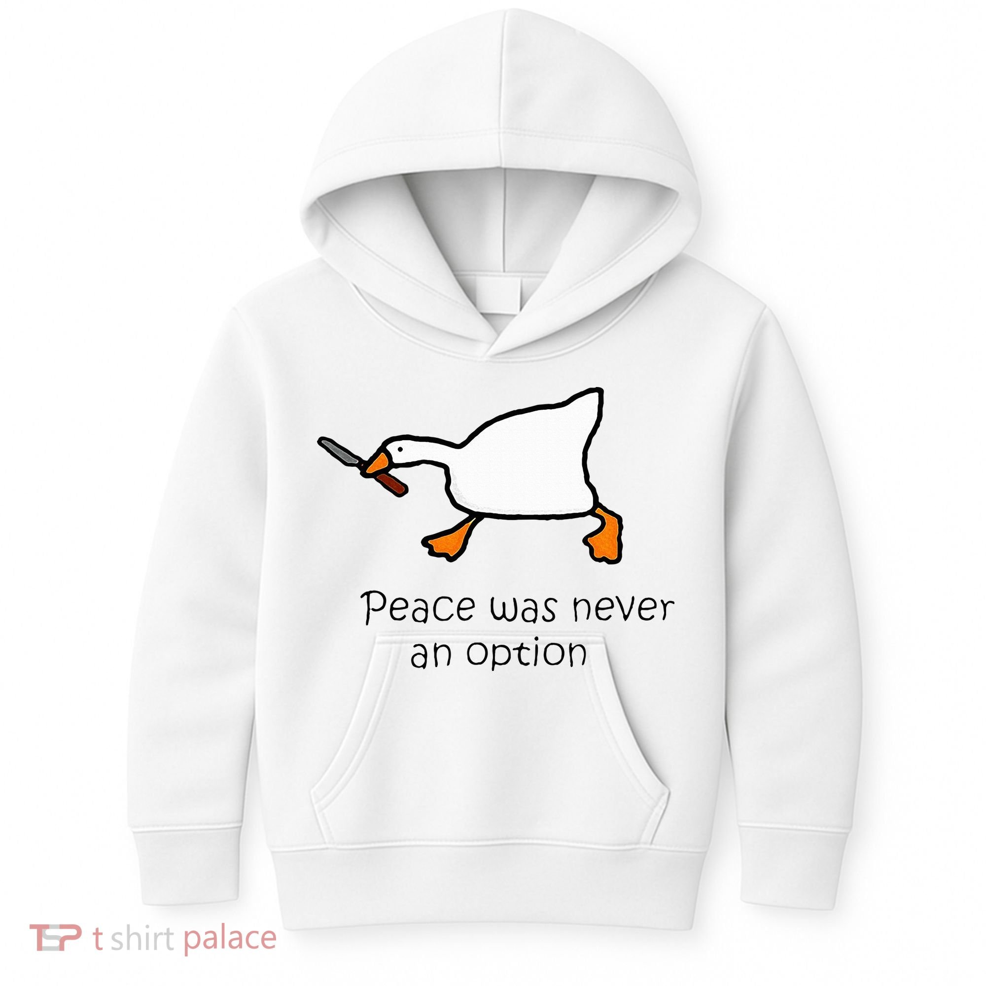 Murder Duck Peace Was Never An Option Duck With Knife Kids Hoodie