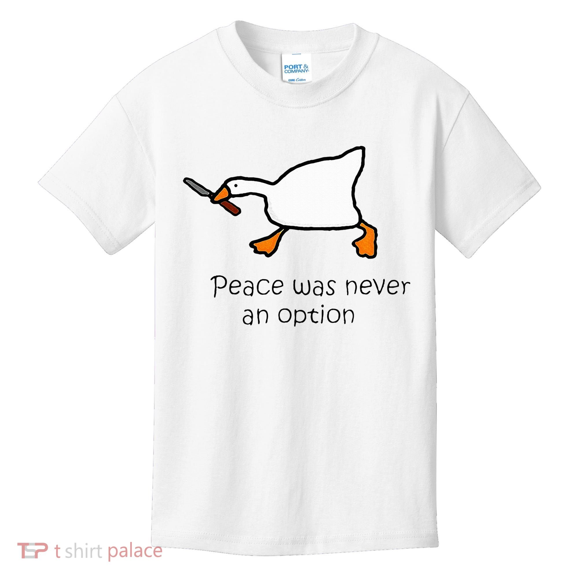 Murder Duck Peace Was Never An Option Duck With Knife Kids T-Shirt