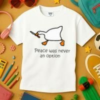 Murder Duck Peace Was Never An Option Duck With Knife Kids T-Shirt thumb 3