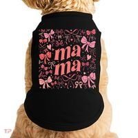 Mothers Day Preppy Mama Blue Coquette Bow Doggie Tank thumb 0