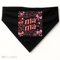 Mothers Day Preppy Mama Blue Coquette Bow USA-Made Doggie Bandana thumb 0