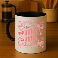 Mothers Day Preppy Mama Blue Coquette Bow Coffee Mug thumb 4