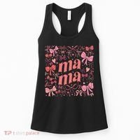 Mothers Day Preppy Mama Blue Coquette Bow Women's Tank Top thumb 0