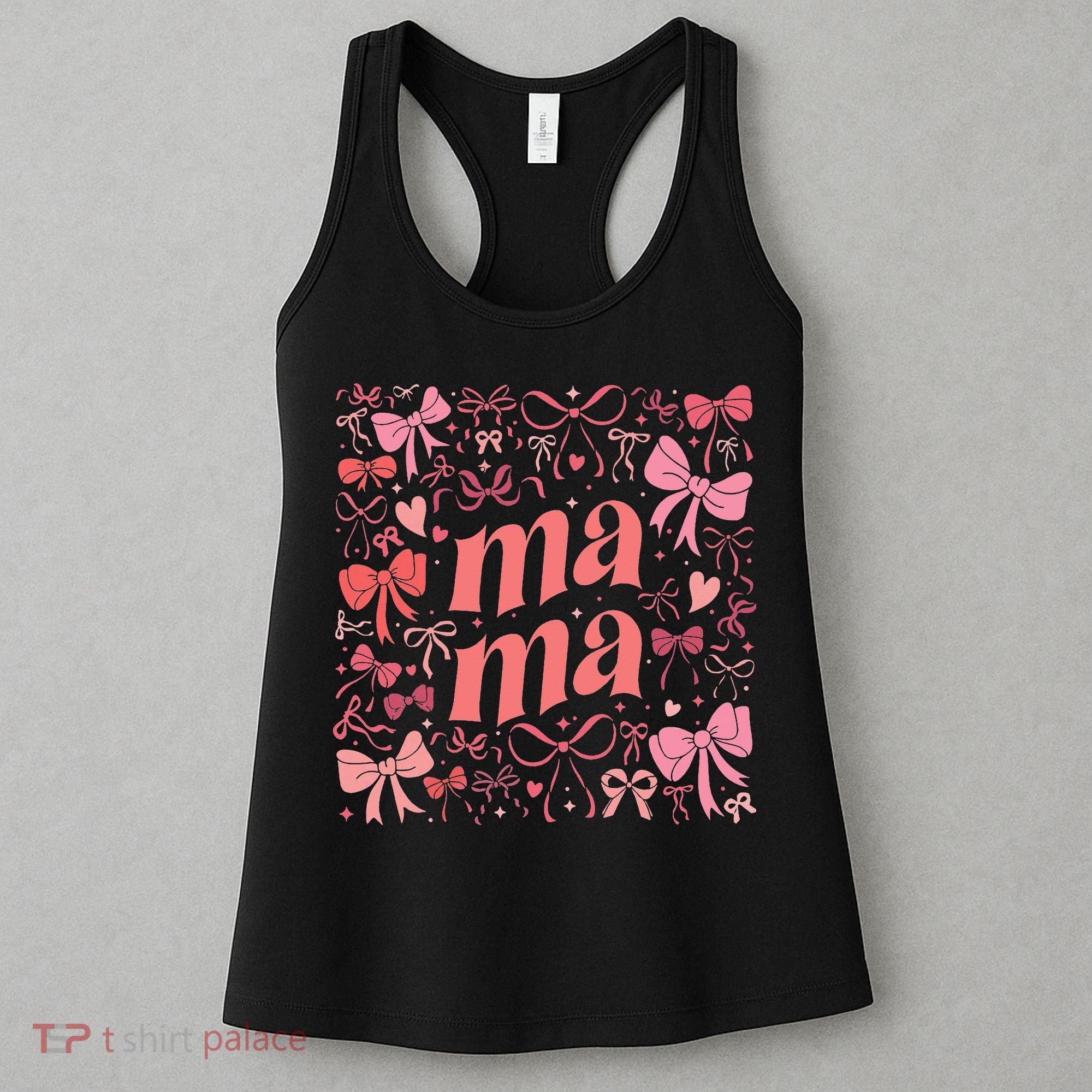 Mothers Day Preppy Mama Blue Coquette Bow Women's Tank Top