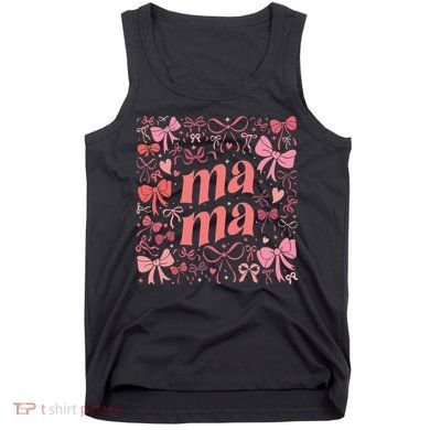 Mothers Day Preppy Mama Blue Coquette Bow Tank Top