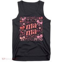 Mothers Day Preppy Mama Blue Coquette Bow Tank Top thumb 0