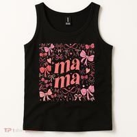 Mothers Day Preppy Mama Blue Coquette Bow Tank Top thumb 2
