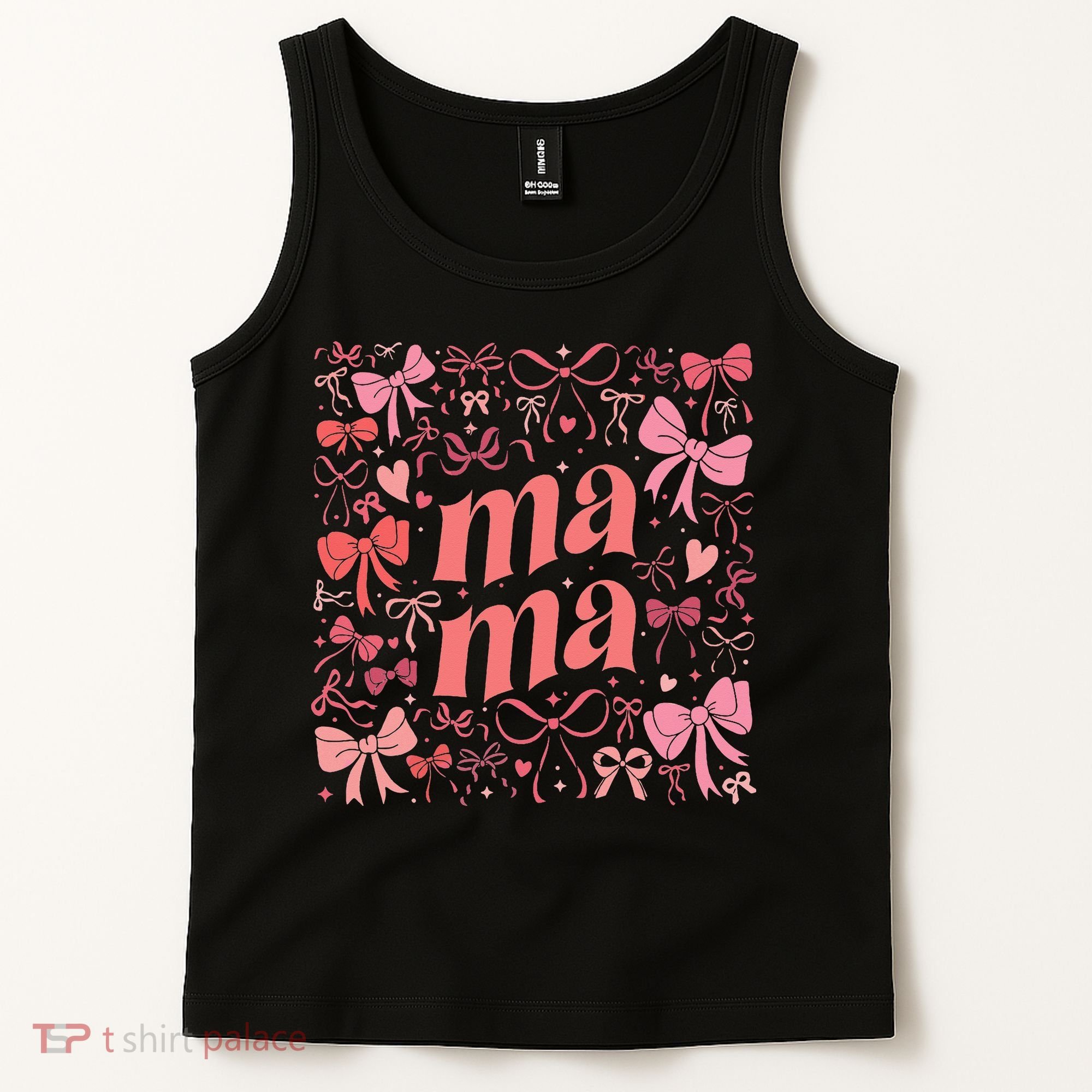 Mothers Day Preppy Mama Blue Coquette Bow Tank Top