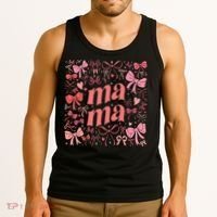Mothers Day Preppy Mama Blue Coquette Bow Tank Top thumb 3