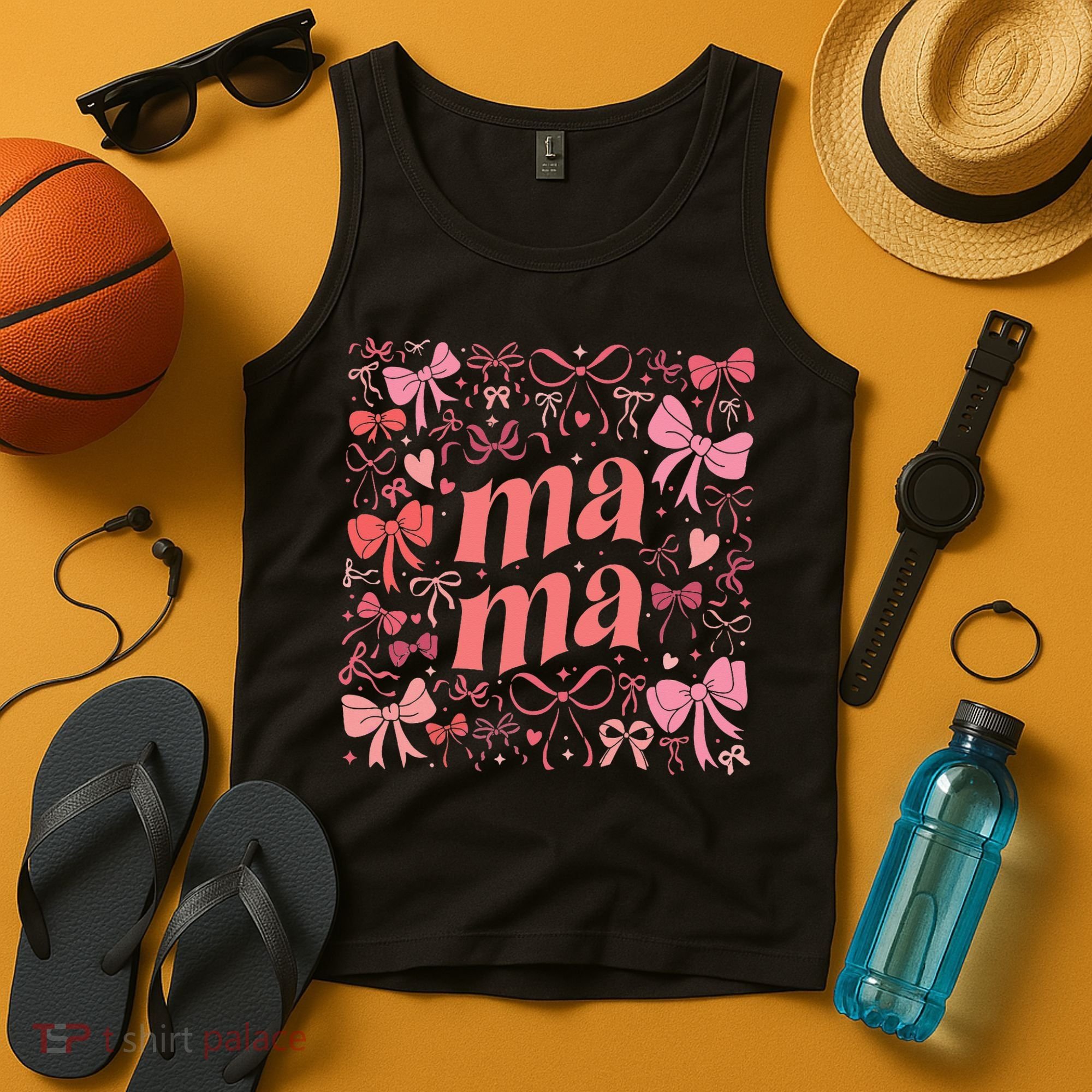 Mothers Day Preppy Mama Blue Coquette Bow Tank Top
