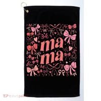 Mothers Day Preppy Mama Blue Coquette Bow Golf Towel thumb 0