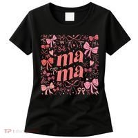 Mothers Day Preppy Mama Blue Coquette Bow Women's T-Shirt thumb 0