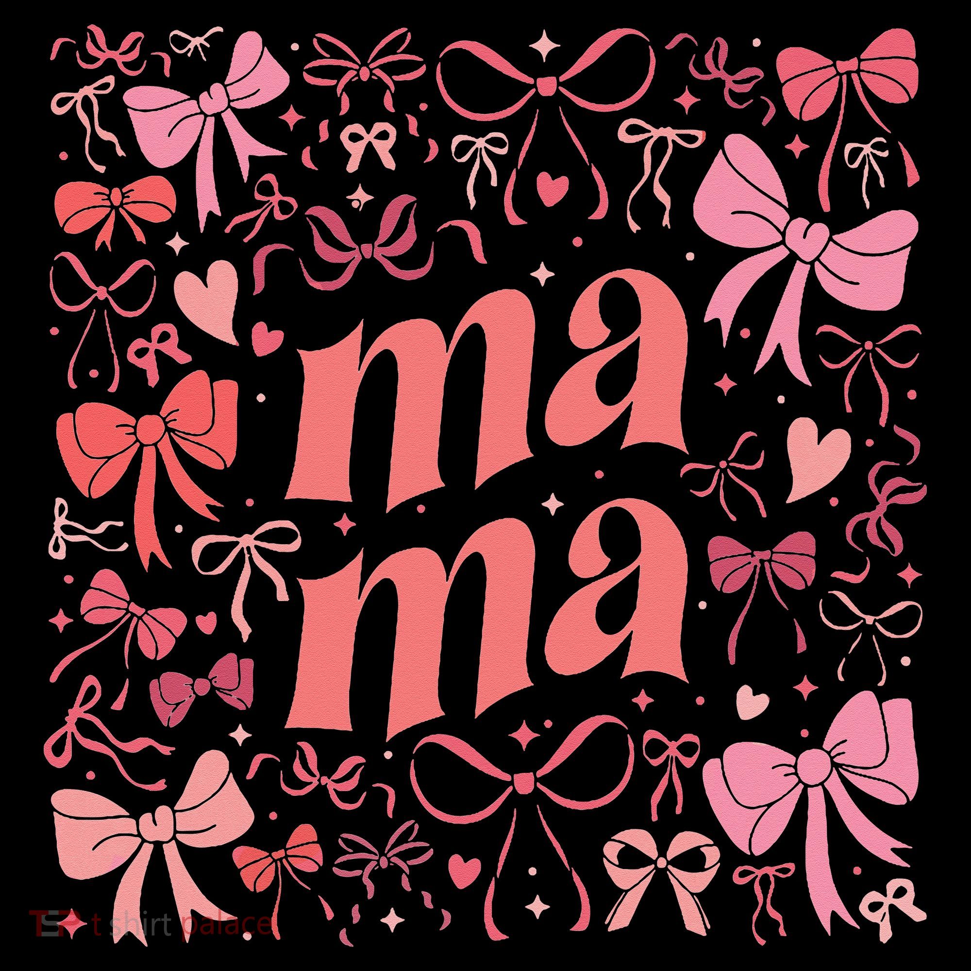 Mothers Day Preppy Mama Blue Coquette Bow Women's T-Shirt