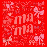 Mothers Day Preppy Mama Blue Coquette Bow Santa Hat thumb 1