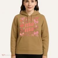 Mothers Day Preppy Mama Blue Coquette Bow Hoodie thumb 5
