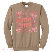 Mothers Day Preppy Mama Blue Coquette Bow Sweatshirt thumb 0