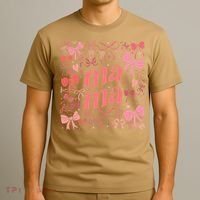 Mothers Day Preppy Mama Blue Coquette Bow T-Shirt thumb 3