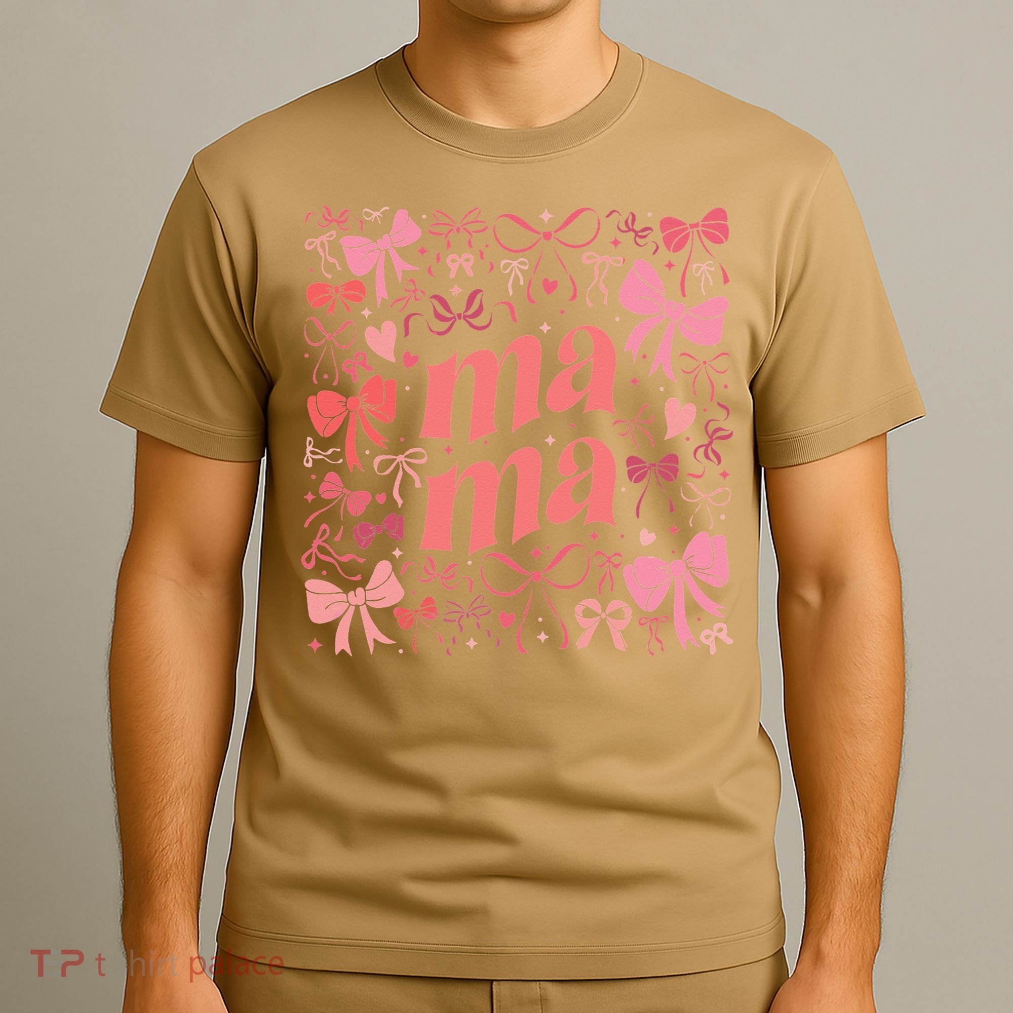 Mothers Day Preppy Mama Blue Coquette Bow T-Shirt
