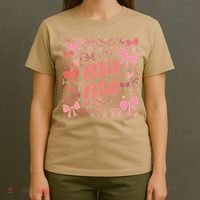 Mothers Day Preppy Mama Blue Coquette Bow T-Shirt thumb 4