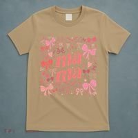 Mothers Day Preppy Mama Blue Coquette Bow T-Shirt thumb 5