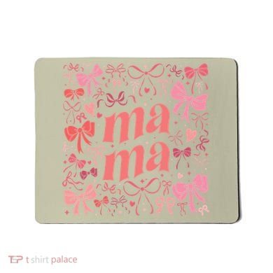 Mothers Day Preppy Mama Blue Coquette Bow Mousepad
