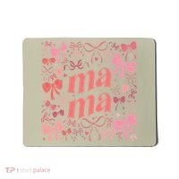 Mothers Day Preppy Mama Blue Coquette Bow Mousepad thumb 0