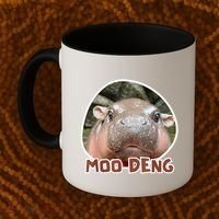 Moo Deng Pygmy Hippopotamus Funny Meme Coffee Mug thumb 2