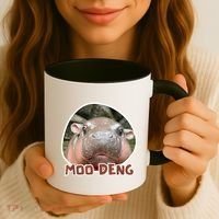 Moo Deng Pygmy Hippopotamus Funny Meme Coffee Mug thumb 3