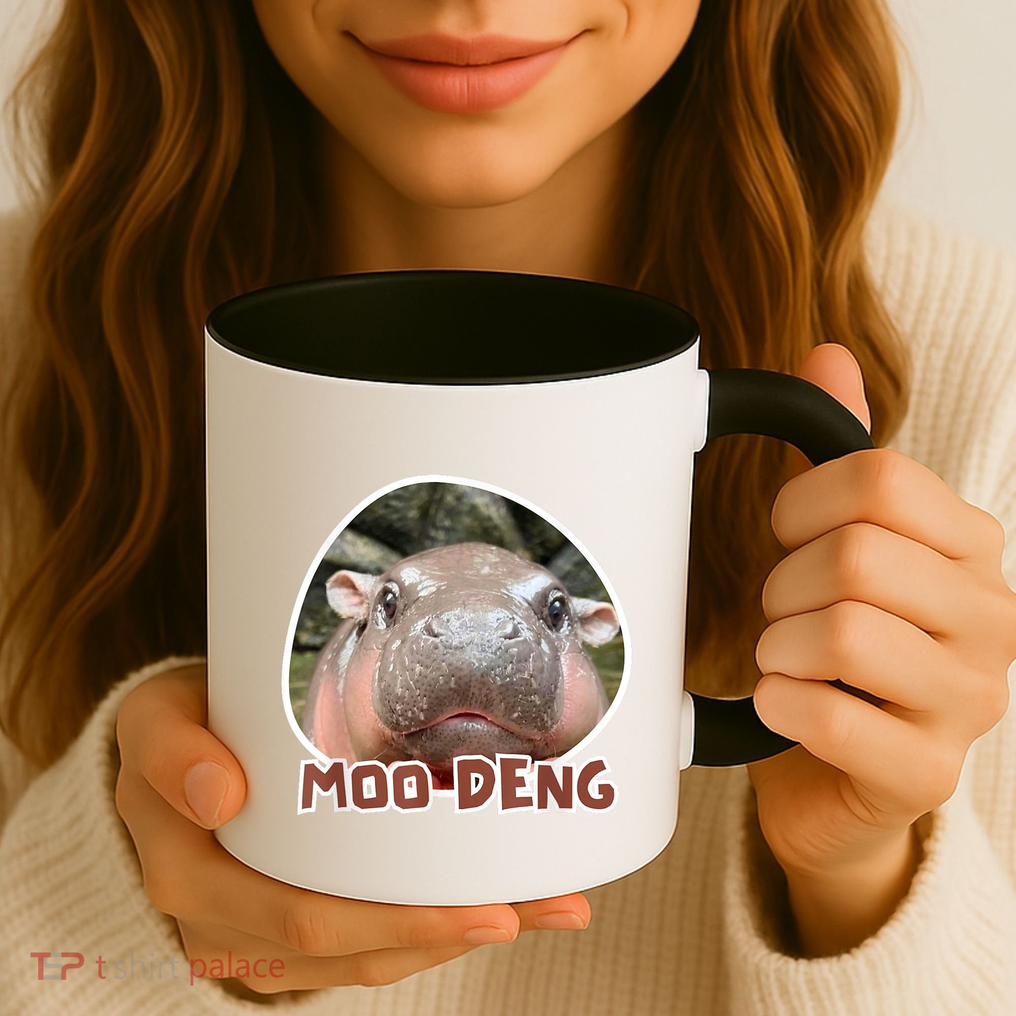 Moo Deng Pygmy Hippopotamus Funny Meme Coffee Mug