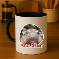 Moo Deng Pygmy Hippopotamus Funny Meme Coffee Mug thumb 4