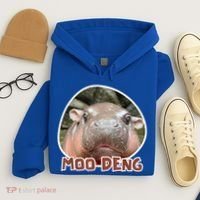 Moo Deng Pygmy Hippopotamus Funny Meme Hoodie thumb 4