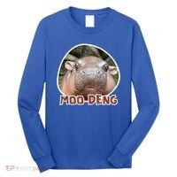 Moo Deng Pygmy Hippopotamus Funny Meme Long Sleeve Shirt thumb 0