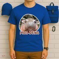 Moo Deng Pygmy Hippopotamus Funny Meme T-Shirt thumb 6