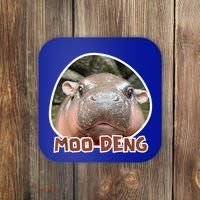 Moo Deng Pygmy Hippopotamus Funny Meme Coaster thumb 0