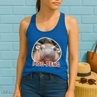 Moo Deng Pygmy Hippopotamus Funny Meme Women's Tank Top thumb 2