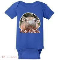 Moo Deng Pygmy Hippopotamus Funny Meme Baby Bodysuit thumb 0
