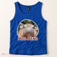 Moo Deng Pygmy Hippopotamus Funny Meme Tank Top thumb 2