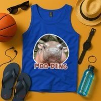 Moo Deng Pygmy Hippopotamus Funny Meme Tank Top thumb 4
