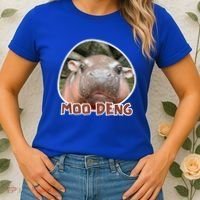 Moo Deng Pygmy Hippopotamus Funny Meme Women's T-Shirt thumb 2