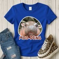 Moo Deng Pygmy Hippopotamus Funny Meme Women's T-Shirt thumb 3