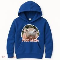 Moo Deng Pygmy Hippopotamus Funny Meme Kids Hoodie thumb 0