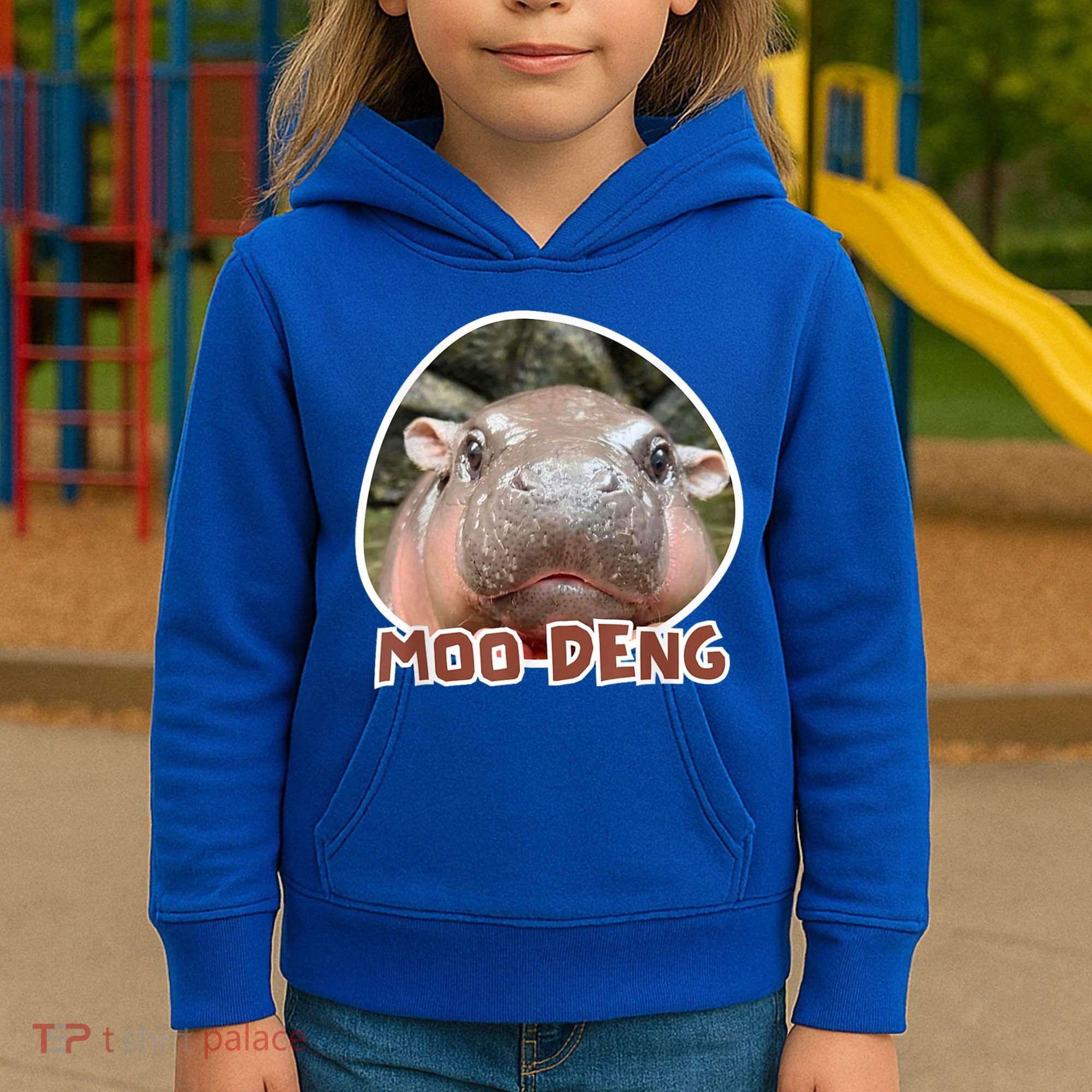 Moo Deng Pygmy Hippopotamus Funny Meme Kids Hoodie