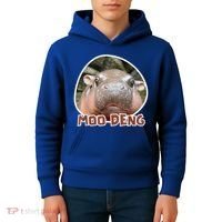 Moo Deng Pygmy Hippopotamus Funny Meme Kids Hoodie thumb 4