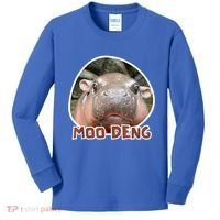 Moo Deng Pygmy Hippopotamus Funny Meme Kids Long Sleeve Shirt thumb 0