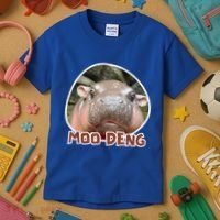 Moo Deng Pygmy Hippopotamus Funny Meme Kids T-Shirt thumb 3