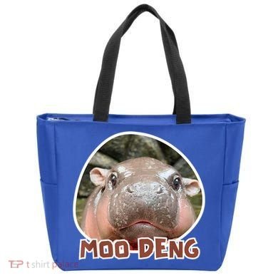 Moo Deng Pygmy Hippopotamus Funny Meme Tote Bag