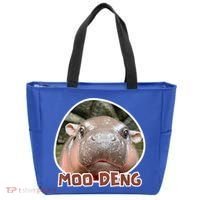Moo Deng Pygmy Hippopotamus Funny Meme Tote Bag thumb 0