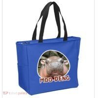 Moo Deng Pygmy Hippopotamus Funny Meme Tote Bag thumb 2