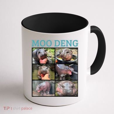 Moo Deng Picture Meme Funny Hippo Coffee Mug back